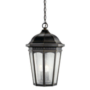 Courtyard 3-Light Outdoor Lantern Pendant in Rubbed Bronze