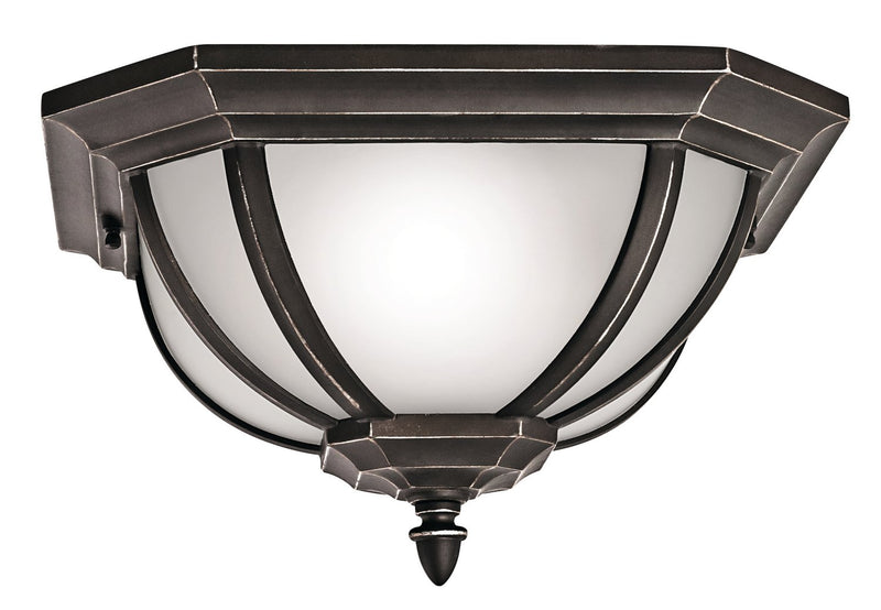Salisbury 2-Light Outdoor Flush Mount in Rubbed Bronze