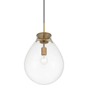 Drop Pendant in Brushed Champagne Brass