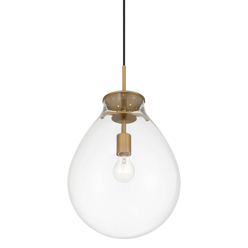 Drop Pendant in Brushed Champagne Brass