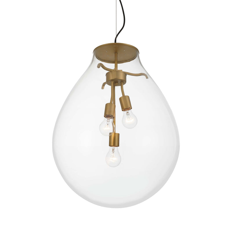 Drop 3-Light Pendant in Brushed Champagne Brass
