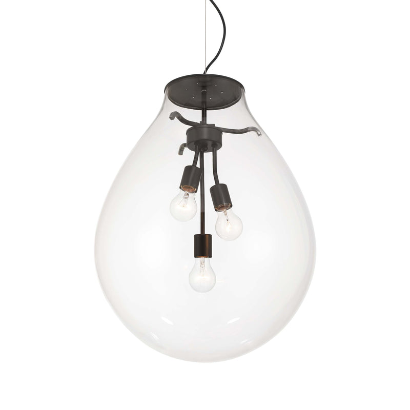 Drop 3-Light Pendant in Matte Black