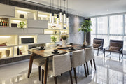 Aurora 32" 6-Light Linear Pendant in Black And Clear