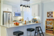 Aurora 36" 8-Light Linear Pendant in Black And Clear