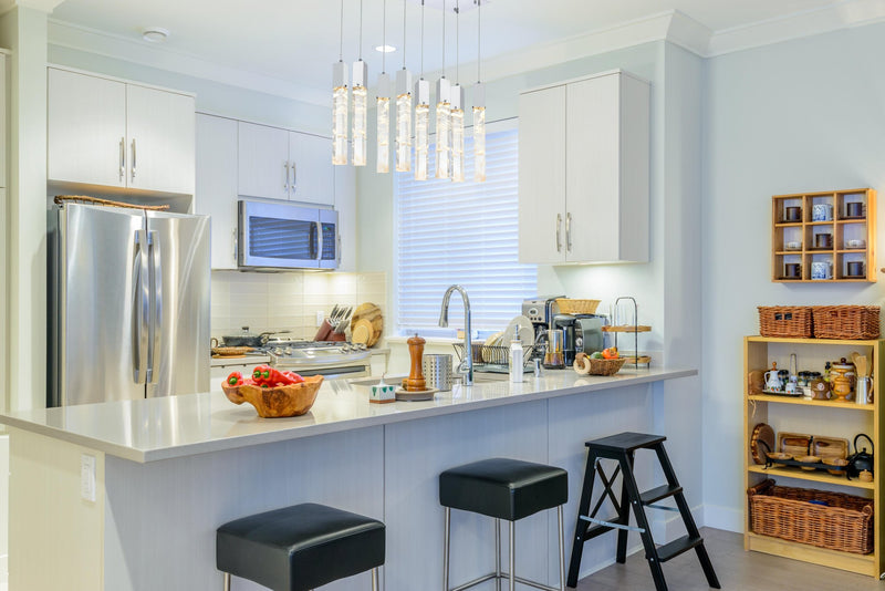 Aurora 36" 8-Light Linear Pendant in Chrome And Clear