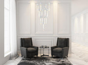 Aurora 26" 13-Light Square Pendant in Chrome And Clear