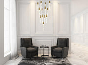 Aurora 26" 13-Light Square Pendant in Satin Gold And Clear