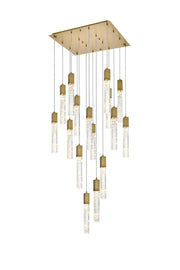 Aurora 30" 16-Light Square Pendant in Chrome And Clear