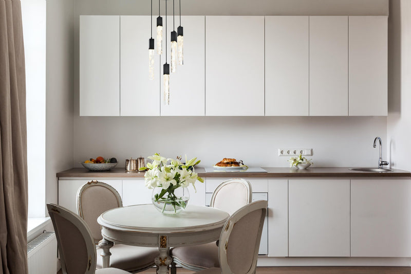 Aurora 20" 5-Light Round Pendant in Chrome And Clear