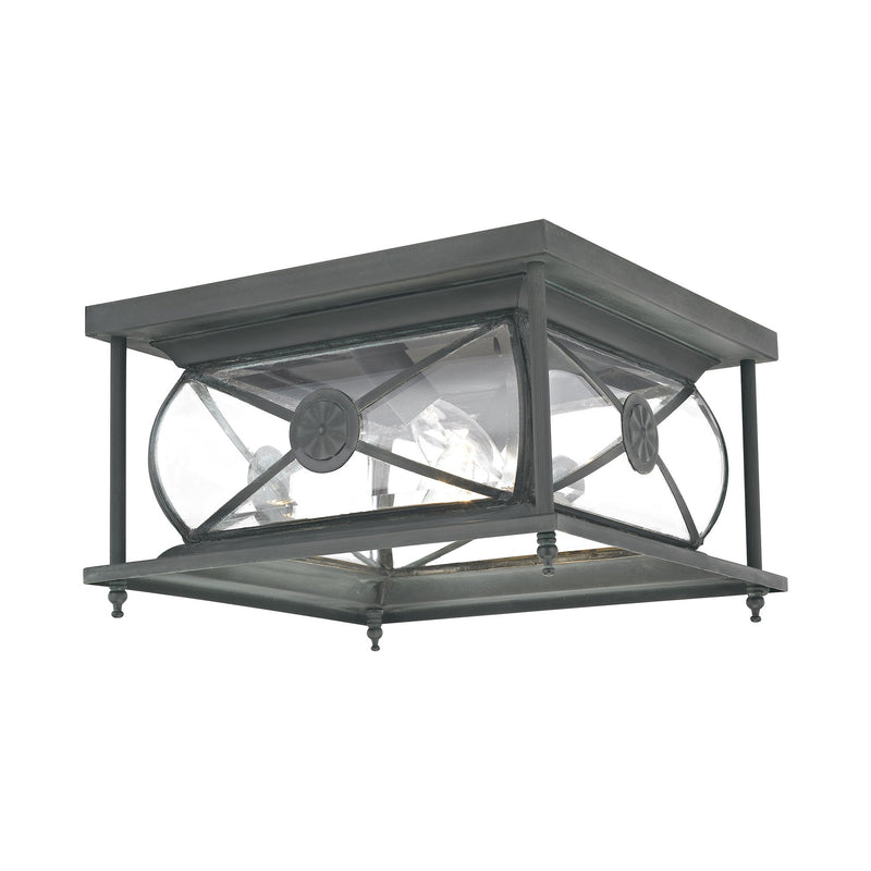 Providence 2-Light Outdoor Flush Mount in Charcoal