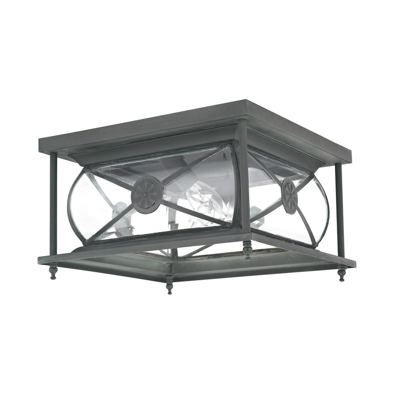 Providence 2-Light Outdoor Flush Mount in Charcoal