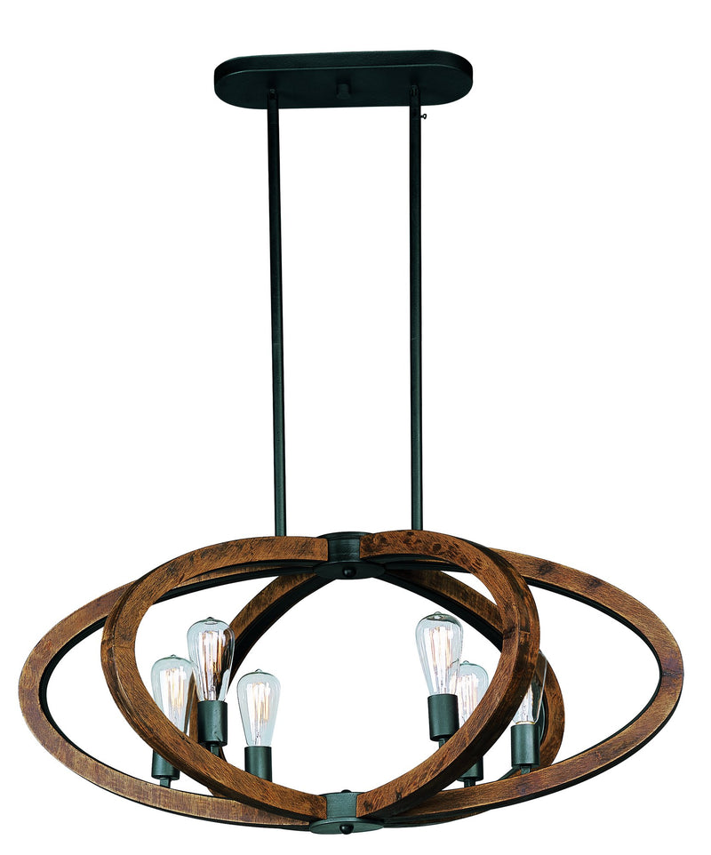 Bodega Bay 6 Light Chandelier in Anthracite