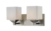 Quube 2 Light 13" Vanity in Brushed Nickel