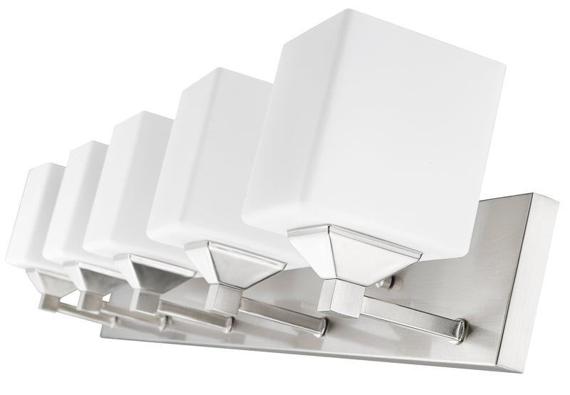 Quube 5 Light 38.5" Vanity in Brushed Nickel