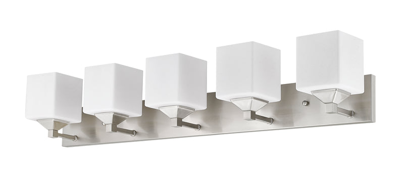 Quube 5 Light 38.5" Vanity in Brushed Nickel