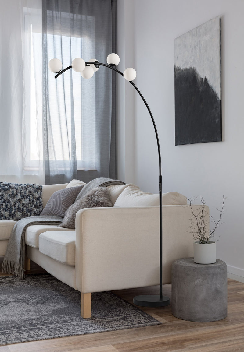 Ronan LED Arc Floor Lamp in Black