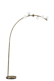 Ronan LED Arc Floor Lamp in Antique Brass