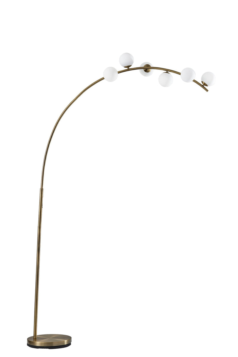 Ronan LED Arc Floor Lamp in Antique Brass