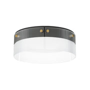 Spectre 16" LED Flush Mount in Black / Natural Aged Brass