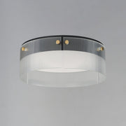 Spectre 16" LED Flush Mount in Black / Natural Aged Brass