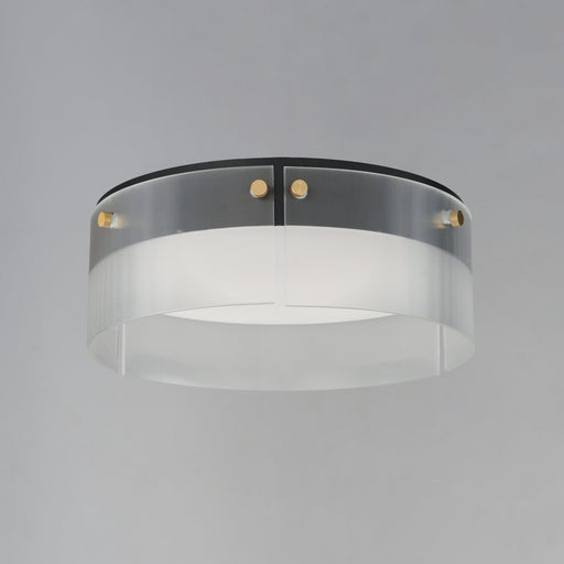 Spectre 16" LED Flush Mount in Black / Natural Aged Brass