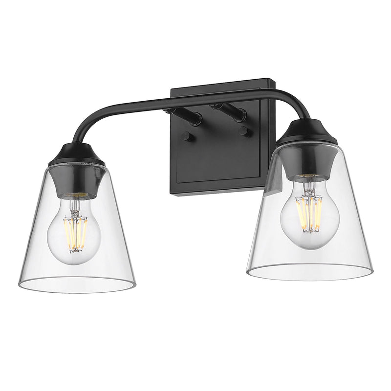 Ormond 2-Light Bath Vanity Light in Matte Black