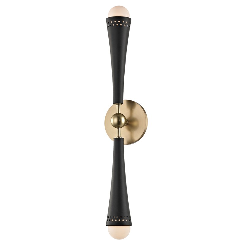 Tupelo 2-Light Wall Sconce in Aged Brass