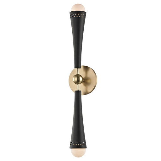 Tupelo 2-Light Wall Sconce in Aged Brass