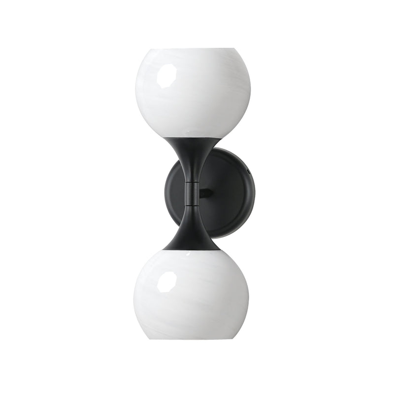 Neve 2 Light Wall Sconce in Black