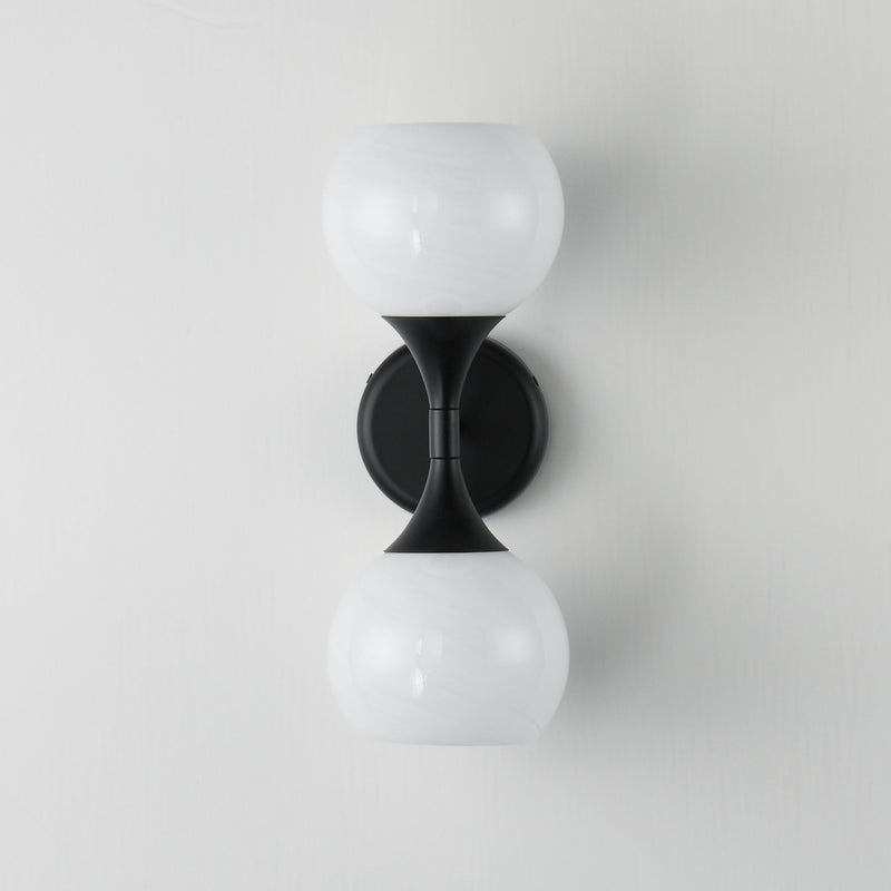 Neve 2 Light Wall Sconce in Black