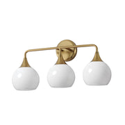 Neve 3 Light Bath Vanity Light in Natural Aged Brass
