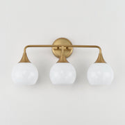 Neve 3 Light Bath Vanity Light in Natural Aged Brass