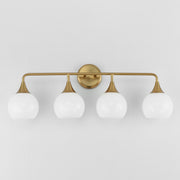 Neve 4 Light Bath Vanity Light in Natural Aged Brass
