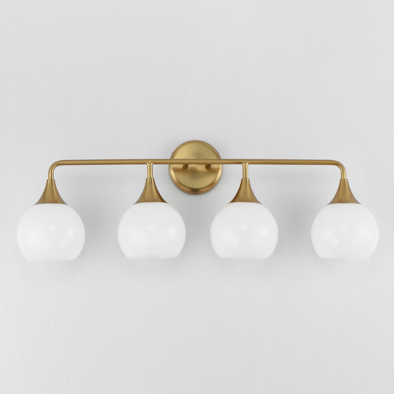 Neve 4 Light Bath Vanity Light in Natural Aged Brass