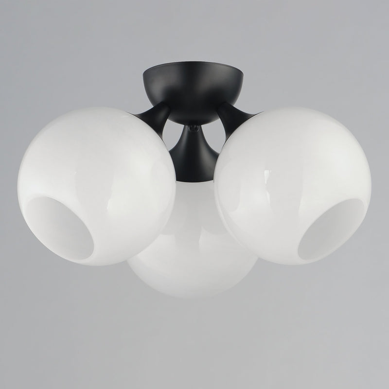 Neve 3 Light Semi-Flush Mount in Black