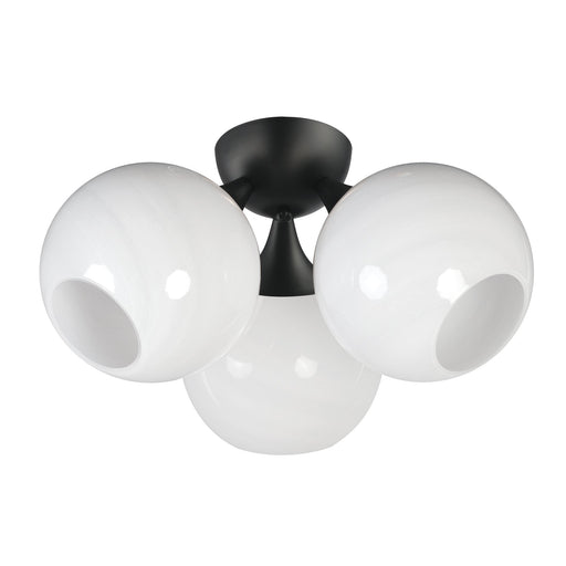 Neve 3 Light Semi-Flush Mount in Black