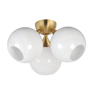 Neve 3 Light Semi-Flush Mount in Natural Aged Brass
