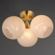 Neve 3 Light Semi-Flush Mount in Natural Aged Brass