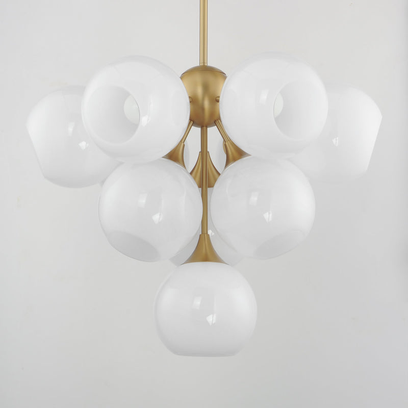 Neve 10 Light Chandelier in Natural Aged Brass