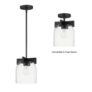 Scoop 1 Light Pendant in Black