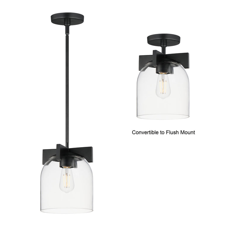 Scoop 1 Light Pendant in Black