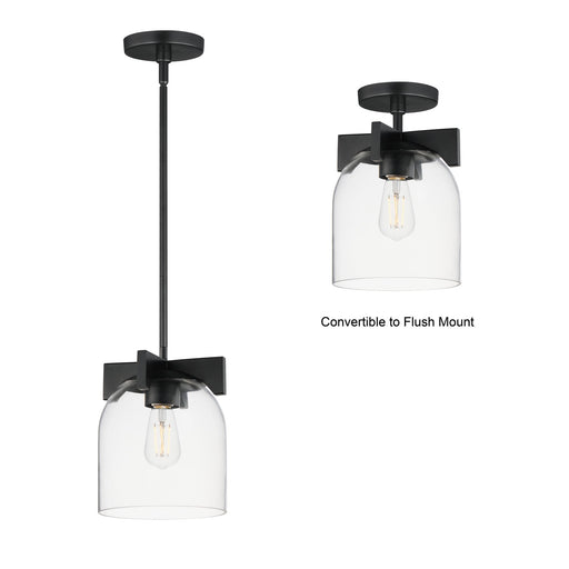 Scoop 1 Light Pendant in Black