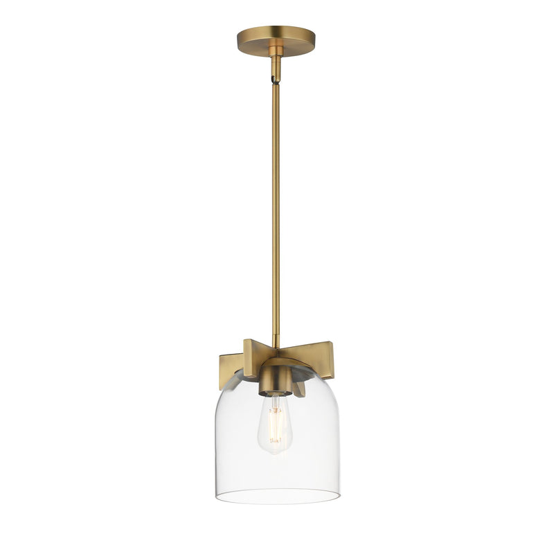Scoop 1 Light Pendant in Natural Aged Brass