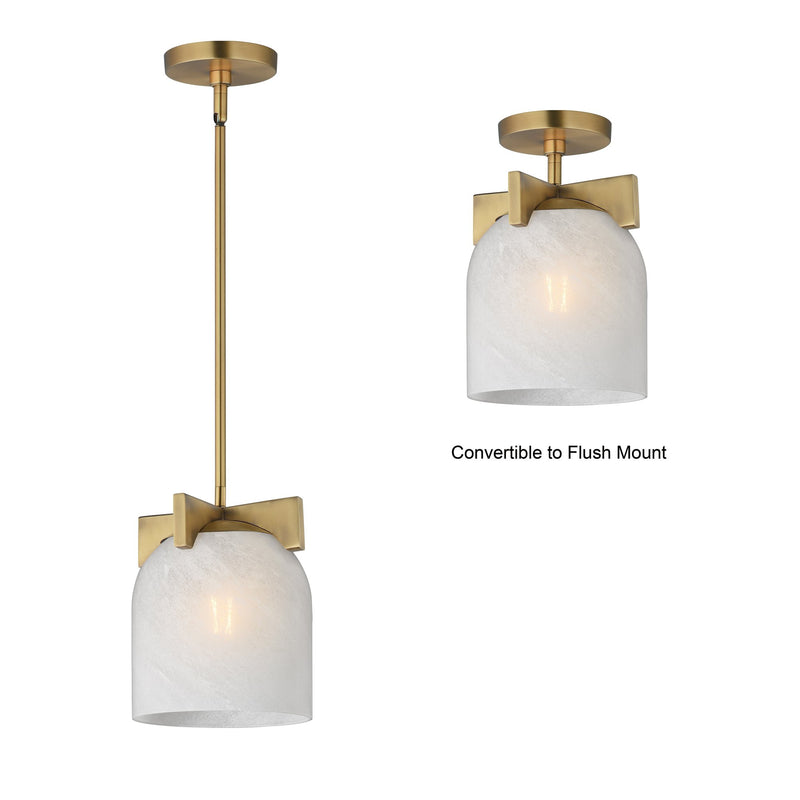 Scoop 1 Light Pendant in Natural Aged Brass