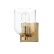 Scoop 1 Light Wall Sconce in Natural Aged Brass