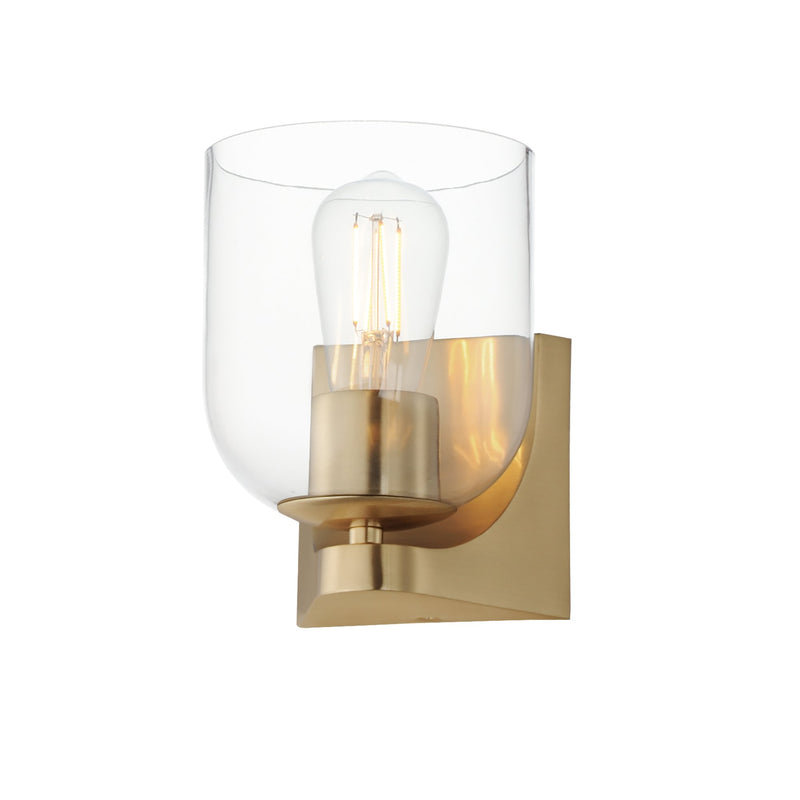 Scoop 1 Light Wall Sconce in Natural Aged Brass
