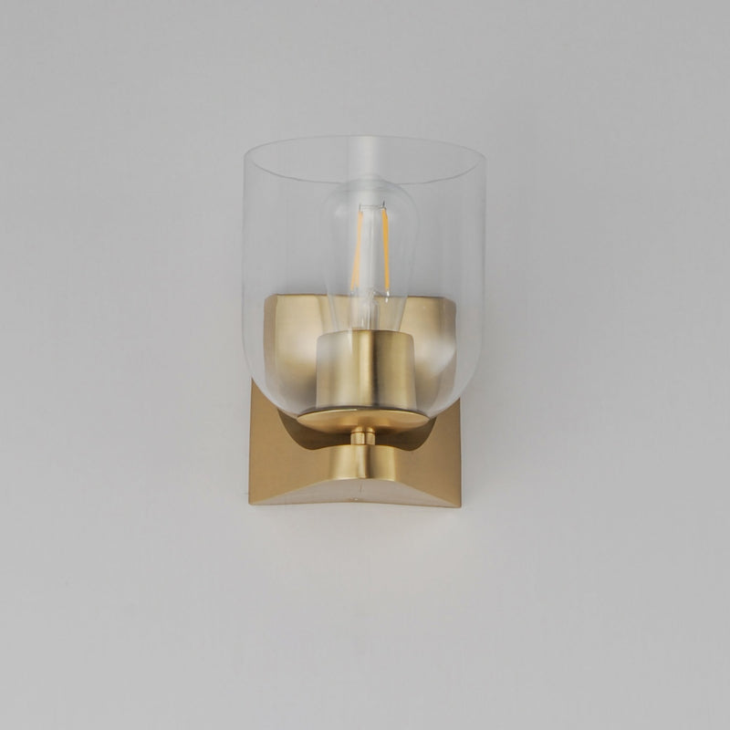 Scoop 1 Light Wall Sconce in Natural Aged Brass
