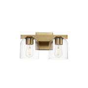 Scoop 2 Light Bath Vanity Light in Natural Aged Brass