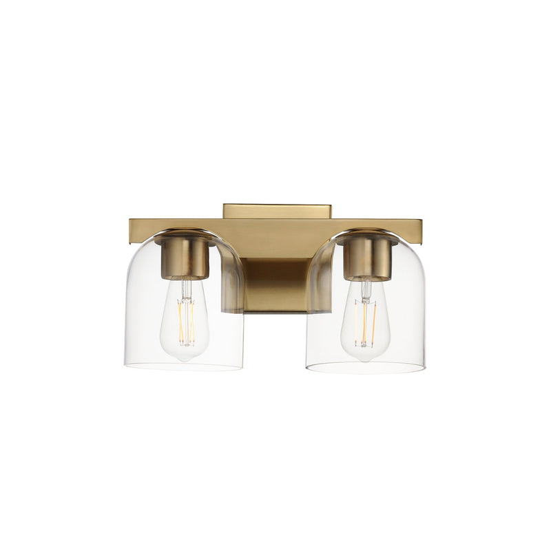 Scoop 2 Light Bath Vanity Light in Natural Aged Brass