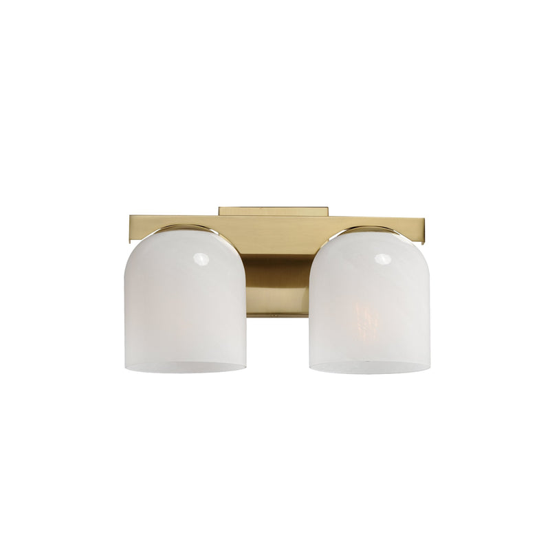 Scoop 2 Light Bath Vanity Light in Natural Aged Brass